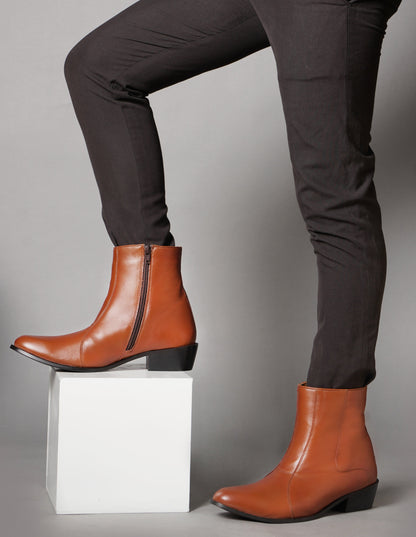 Jazzy Jackman Leather Ankle Length Boots for Men