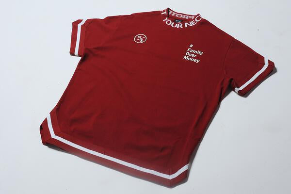 FOM Pique Crewneck Polo (Burgundy)