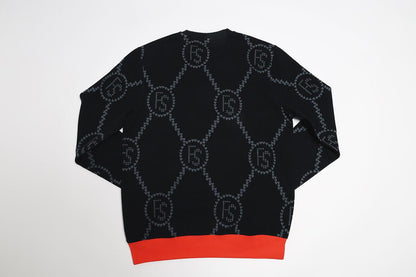 FS Intarsia Hearts Crewneck (Black)