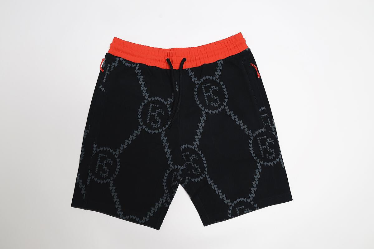 FS Intarsia Hearts Shorts (Black)