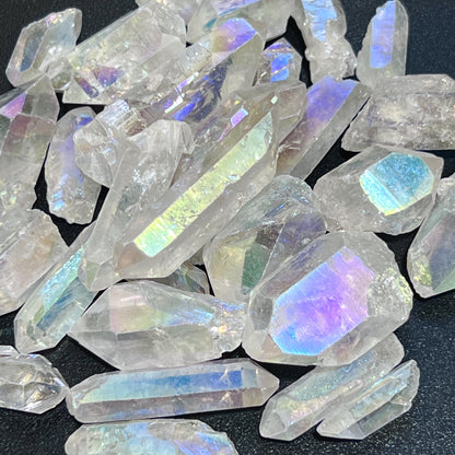 Angel Aura Clear Quartz Crystal Rough Raw Points Bulk Wholesale Lot