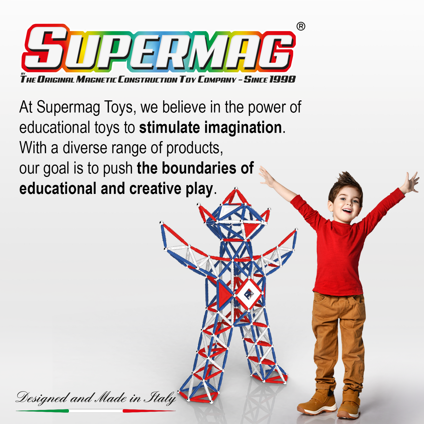 Tinamiri Supermag - Heroes Baby 460 - Magnetic Building Set, Educational construction fun, 460 piece set, Magnet Toys, 0170