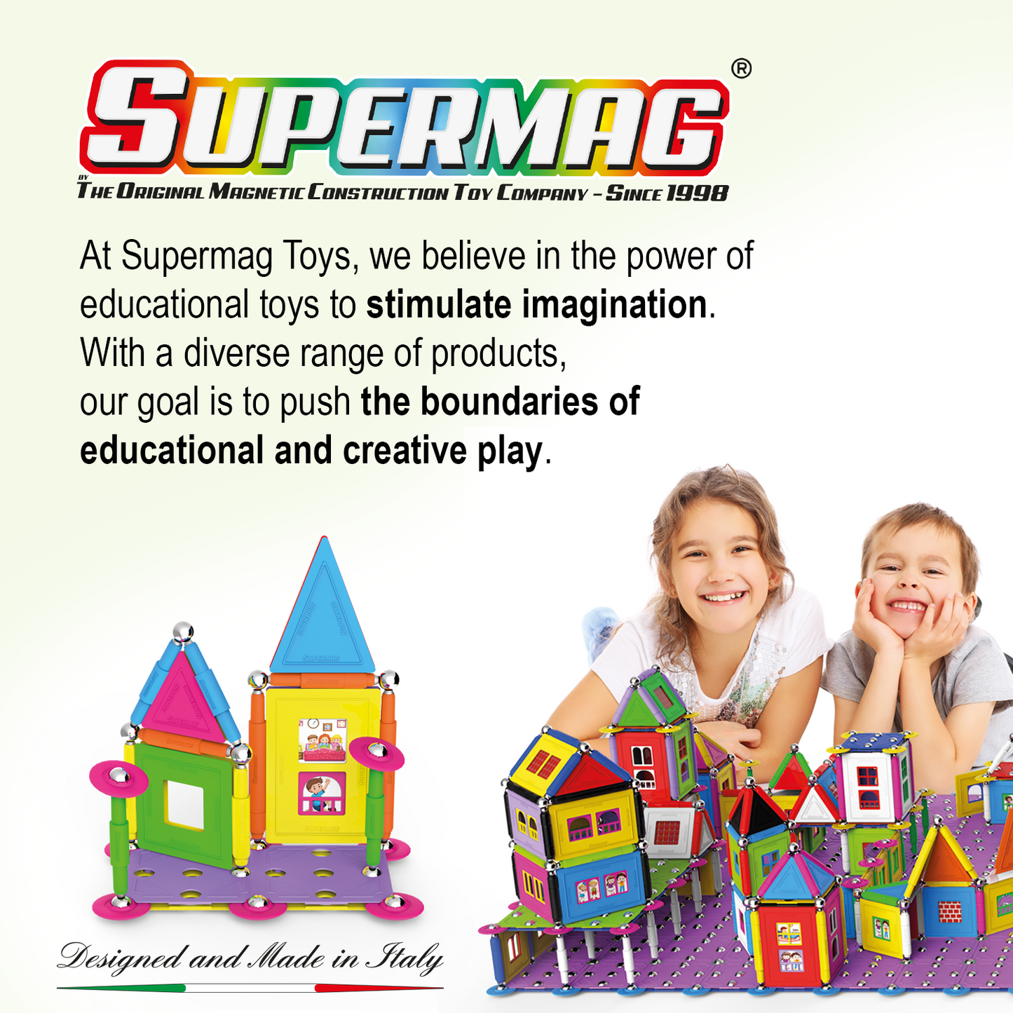 Tinamiri Supermag - House 55 - Magnetic Building Set, Educational construction fun, 55 piece set, Magnet Toys, 0663