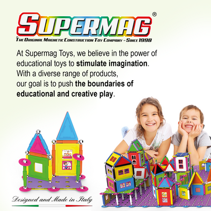 Tinamiri Supermag - House 55 - Magnetic Building Set, Educational construction fun, 55 piece set, Magnet Toys, 0663