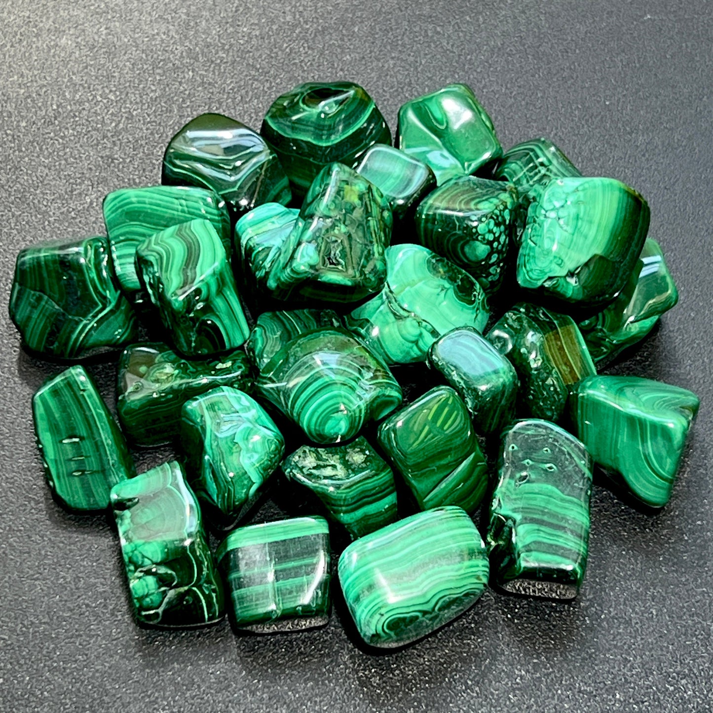 Malachite Tumbled (3 Pcs) Polished Natural Gemstones Healing Crystals And Stones