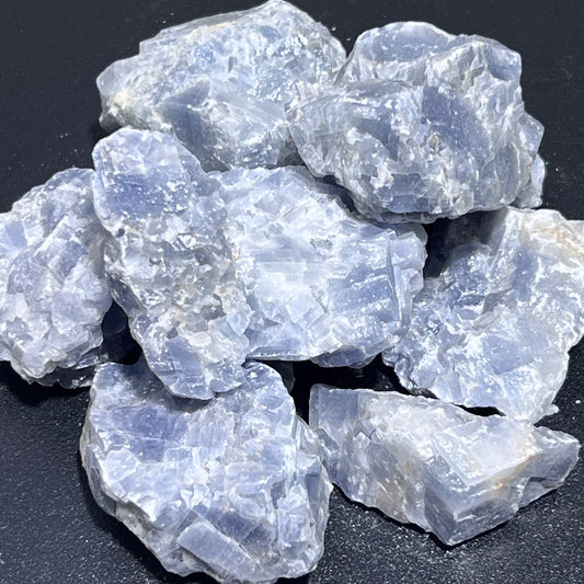 Blue Calcite Crystal Rough (1 LB) One Pound Bulk Wholesale Lot Raw Gemstones