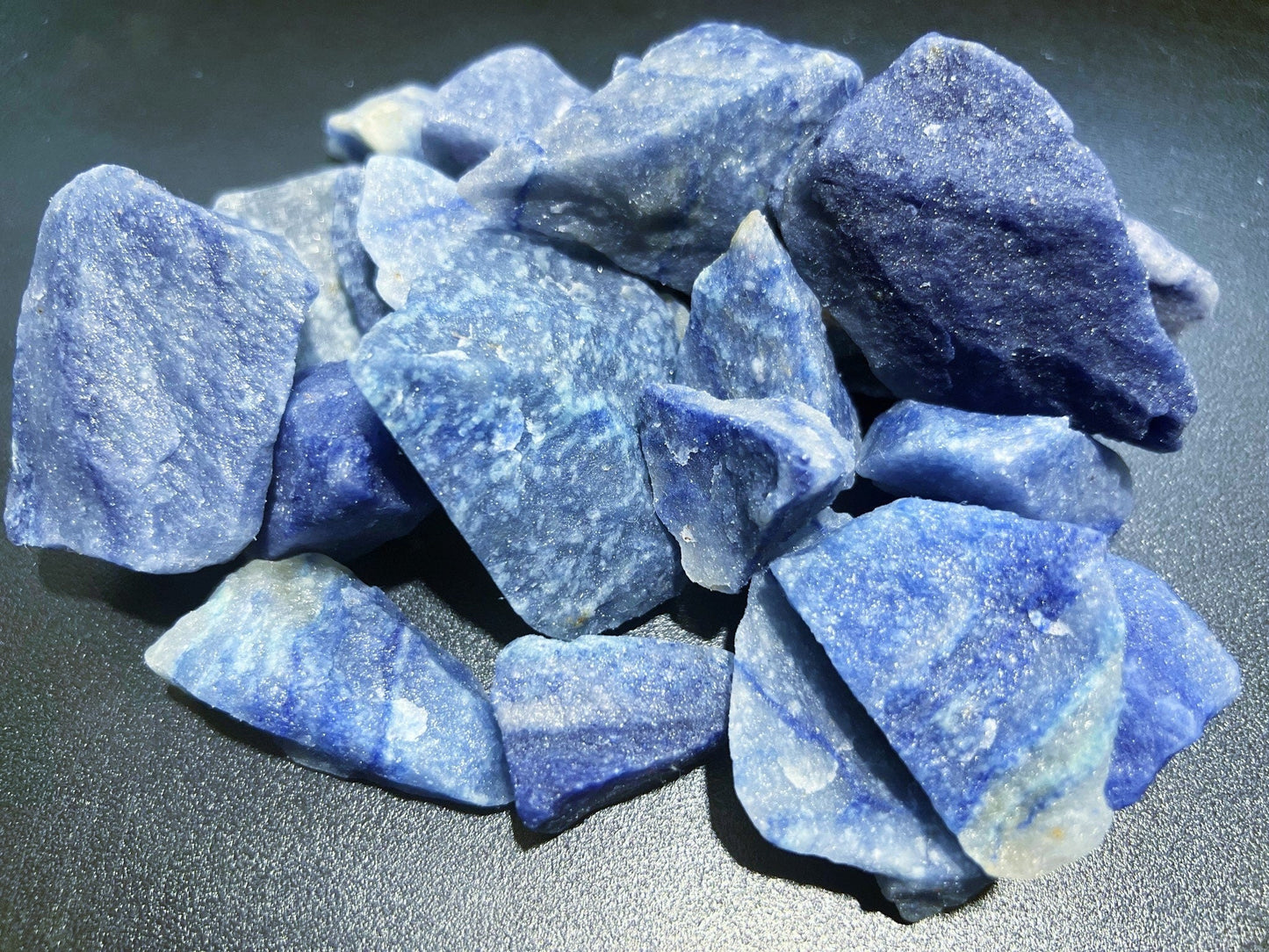 Bulk Wholesale Lot 1 Kilo ( 2.2 LBs ) Rough Blue Quartz Crystal Rocks Brazil Healing Crystals And Stones