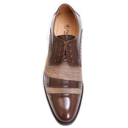 Yuma Leather Textile Derby Style Dress Shoes