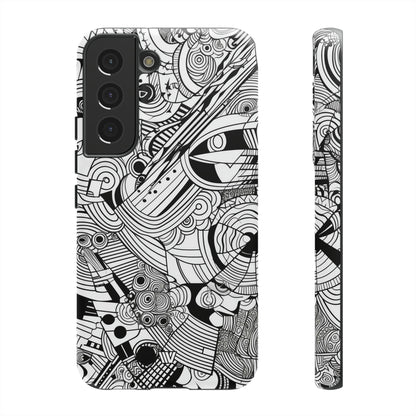 B&W ABSTRACT DOODLE | Tough Phone Case