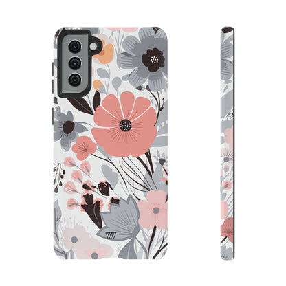 GRAY PASTEL FLOWERS | Tough Phone Case