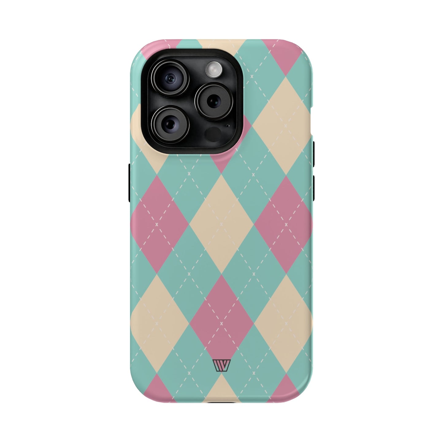 BLUE PINK BEIGE ARGYLE | MagSafe Tough iPhone Case