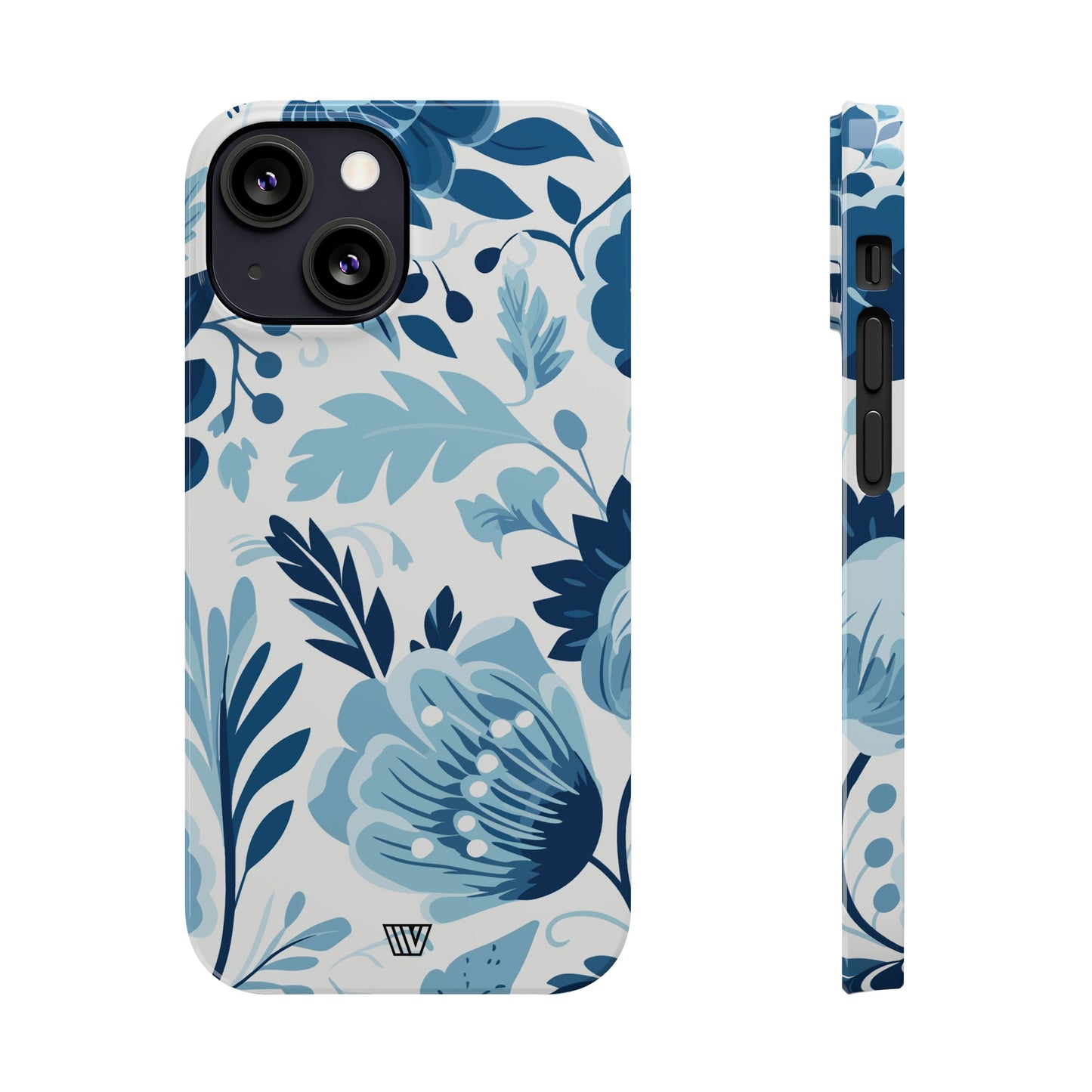 BLUE WHITE FLOWERS | Slim iPhone Case