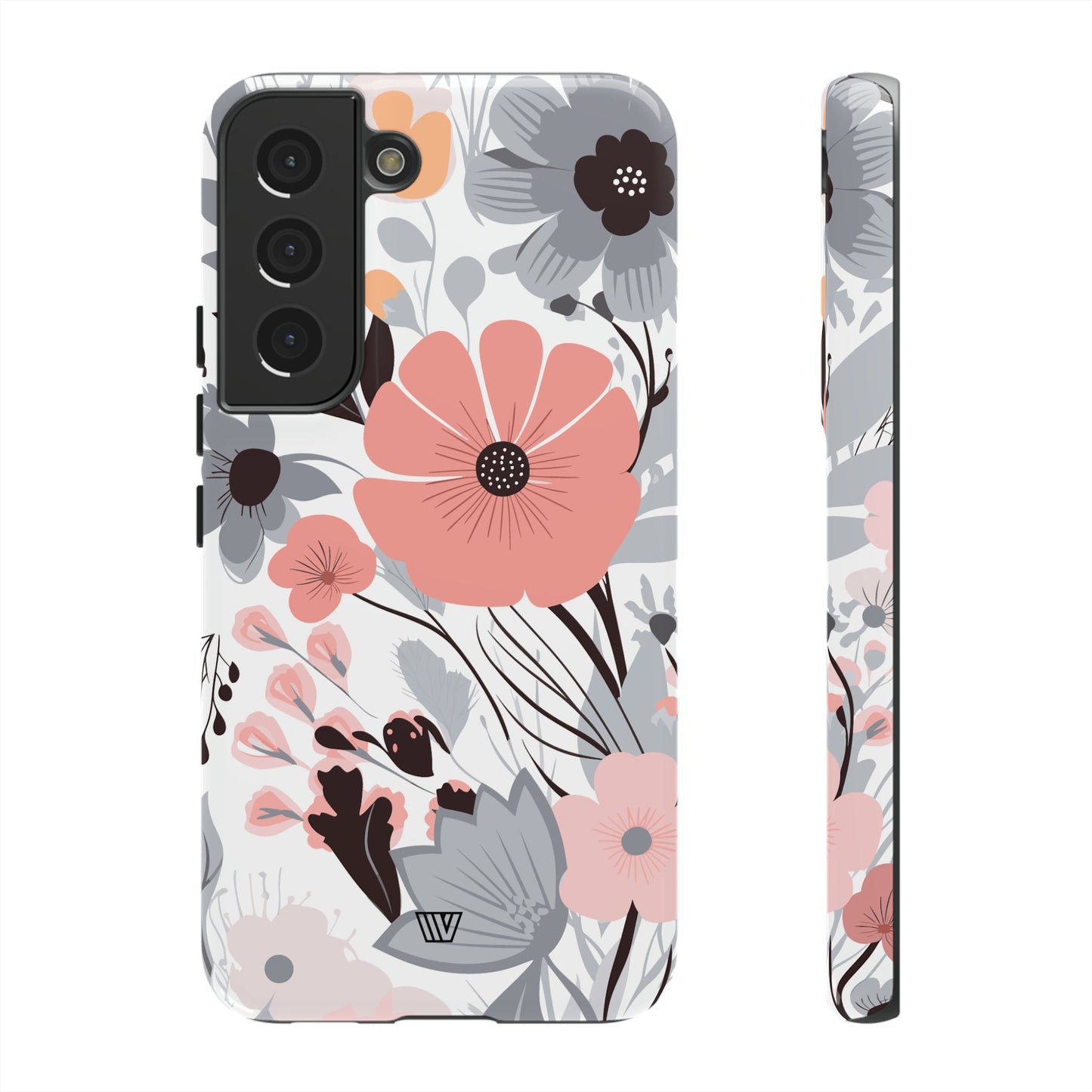 GRAY PASTEL FLOWERS | Tough Phone Case