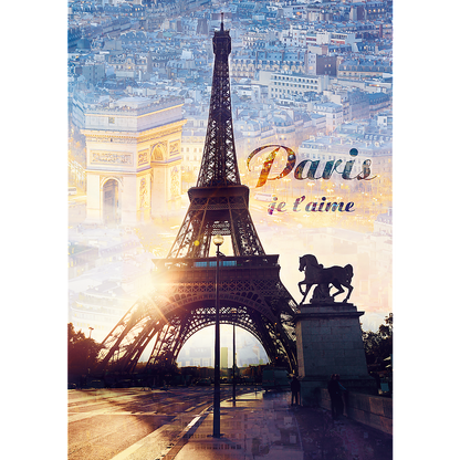 1000 Piece Jigsaw Puzzles, Paris at Dawn Puzzle, France, Puzzle of The Eiffel Tower, Arc De Triumph, Adult Puzzles, Trefl 10394