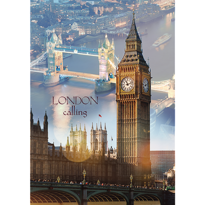 1000 Piece Jigsaw Puzzles, London at Dawn, Puzzle of England with Big Ben and Tower Bridge, Adult Puzzles, Trefl 10395