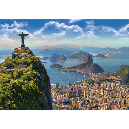 1000 Piece Jigsaw Puzzles, Rio de Janeiro, Brazil,  Mount Corcovado, Christ the Redeemer, South America, Adult Puzzles, Trefl 10405