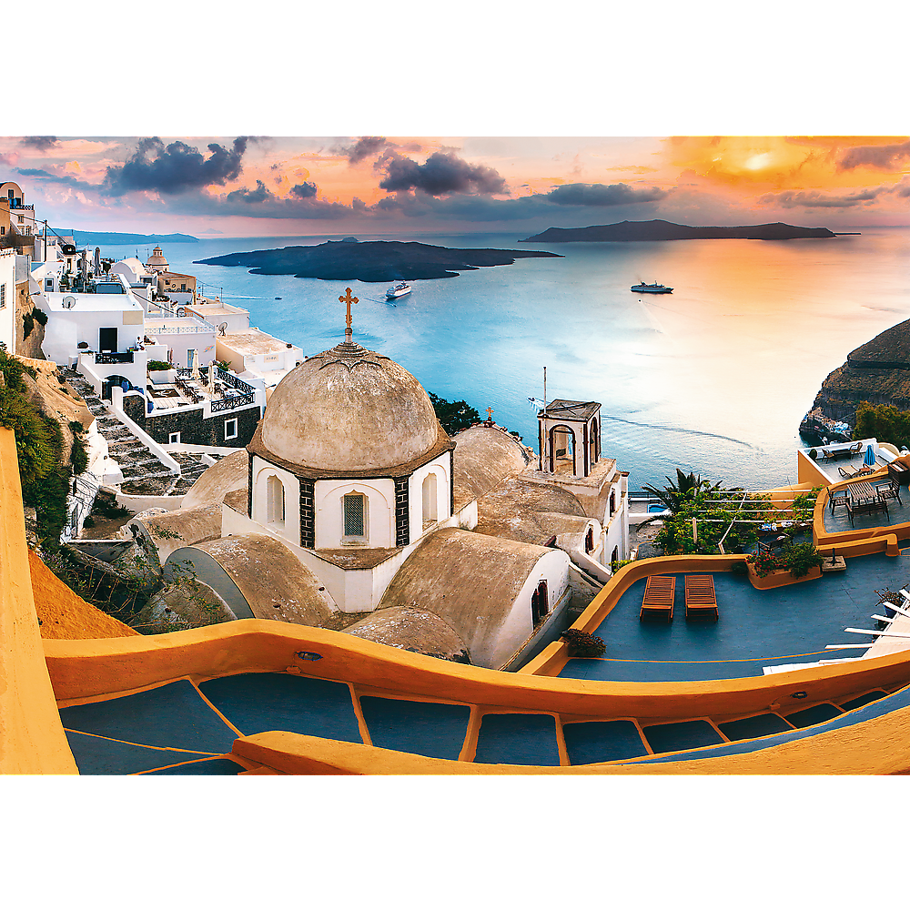 1000 Piece Jigsaw Puzzles, Fairytale Santorini, Puzzle of Greece, Island Paradise and Ocean Scene, Adult Puzzles, Trefl 10445