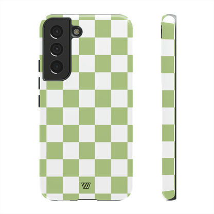 PALE OLIVE WHITE CHECKERBOARD | Tough Phone Case