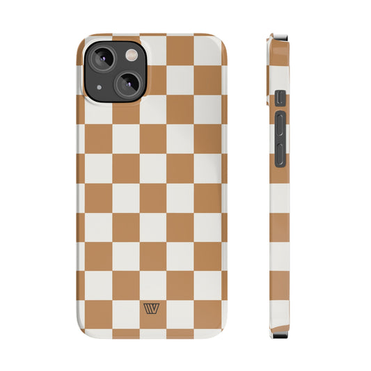 CHESTNUT CHECKERBOARD | Slim iPhone Case