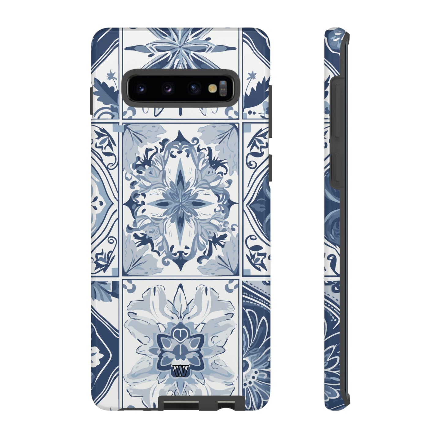 BLUE WHITE TILE | Tough Phone Case