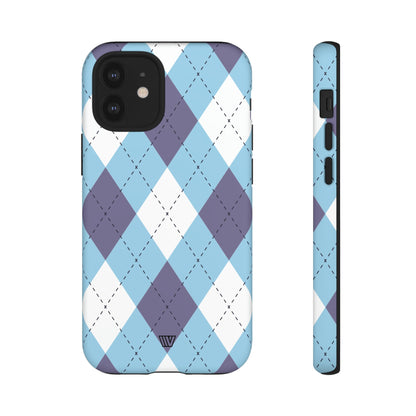 BLUE WHITE PURPLE ARGYLE | Tough Phone Case