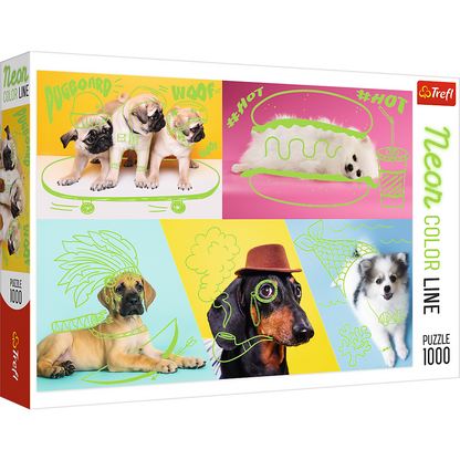 1000 Piece Jigsaw Puzzle, Far Out Dogs, Silly Pets, Puppies, Baby Animals, Pugs, Pomeranians, Adult Puzzles, Trefl 10578