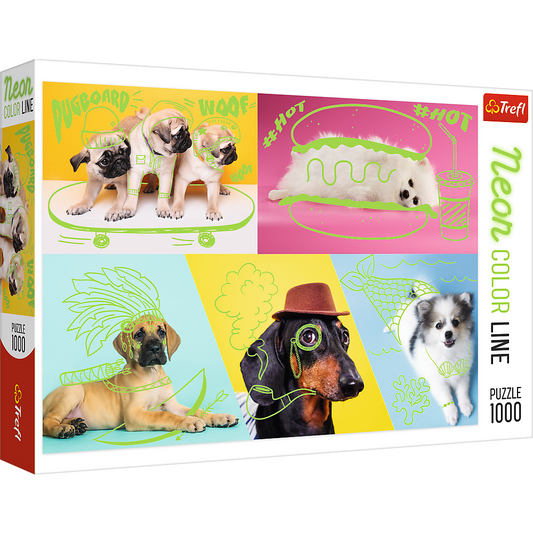 1000 Piece Jigsaw Puzzle, Far Out Dogs, Silly Pets, Puppies, Baby Animals, Pugs, Pomeranians, Adult Puzzles, Trefl 10578