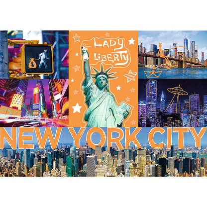 1000 Piece Jigsaw Puzzles, New York City Art, Puzzle of NYC with Neon, Puzzles of the USA, Adult Puzzles, Trefl 10579