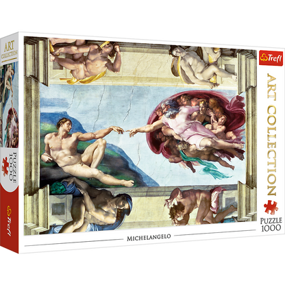 1000 Piece Jigsaw Puzzles Art Collection, The Creation of Adam by Michelangelo, Sistine Chapel, Art Puzzles, Adult Puzzles, Trefl 10590