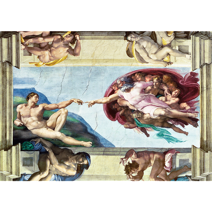 1000 Piece Jigsaw Puzzles Art Collection, The Creation of Adam by Michelangelo, Sistine Chapel, Art Puzzles, Adult Puzzles, Trefl 10590