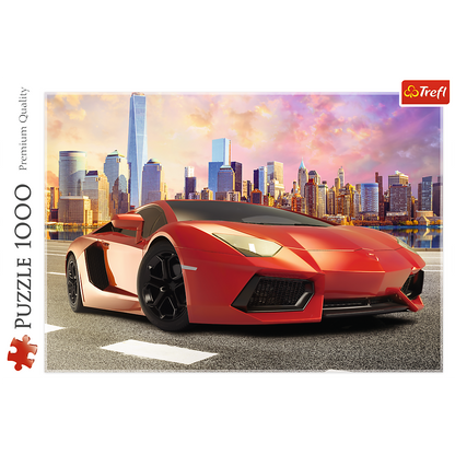 1000 Piece Jigsaw Puzzles  - Sunset ride, fast car, Moto puzzle, Adult Puzzle, Trefl 10601