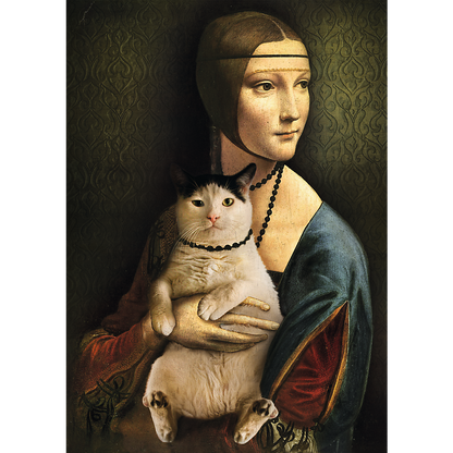 1000 Piece Jigsaw Puzzles - Lady with a cat, Leonardo da Vinci, Adult Puzzles, Trefl 10663