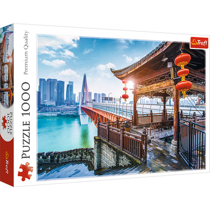 1000 Piece Jigsaw Puzzles, Chongqing, China, Cityscape puzzle, Temple, Modern and Traditional China, Adult Puzzle, Trefl 10721