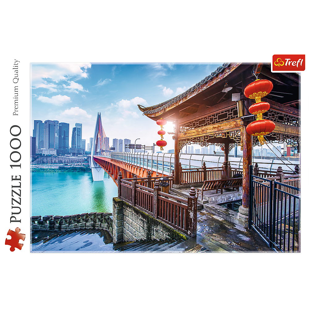 1000 Piece Jigsaw Puzzles, Chongqing, China, Cityscape puzzle, Temple, Modern and Traditional China, Adult Puzzle, Trefl 10721