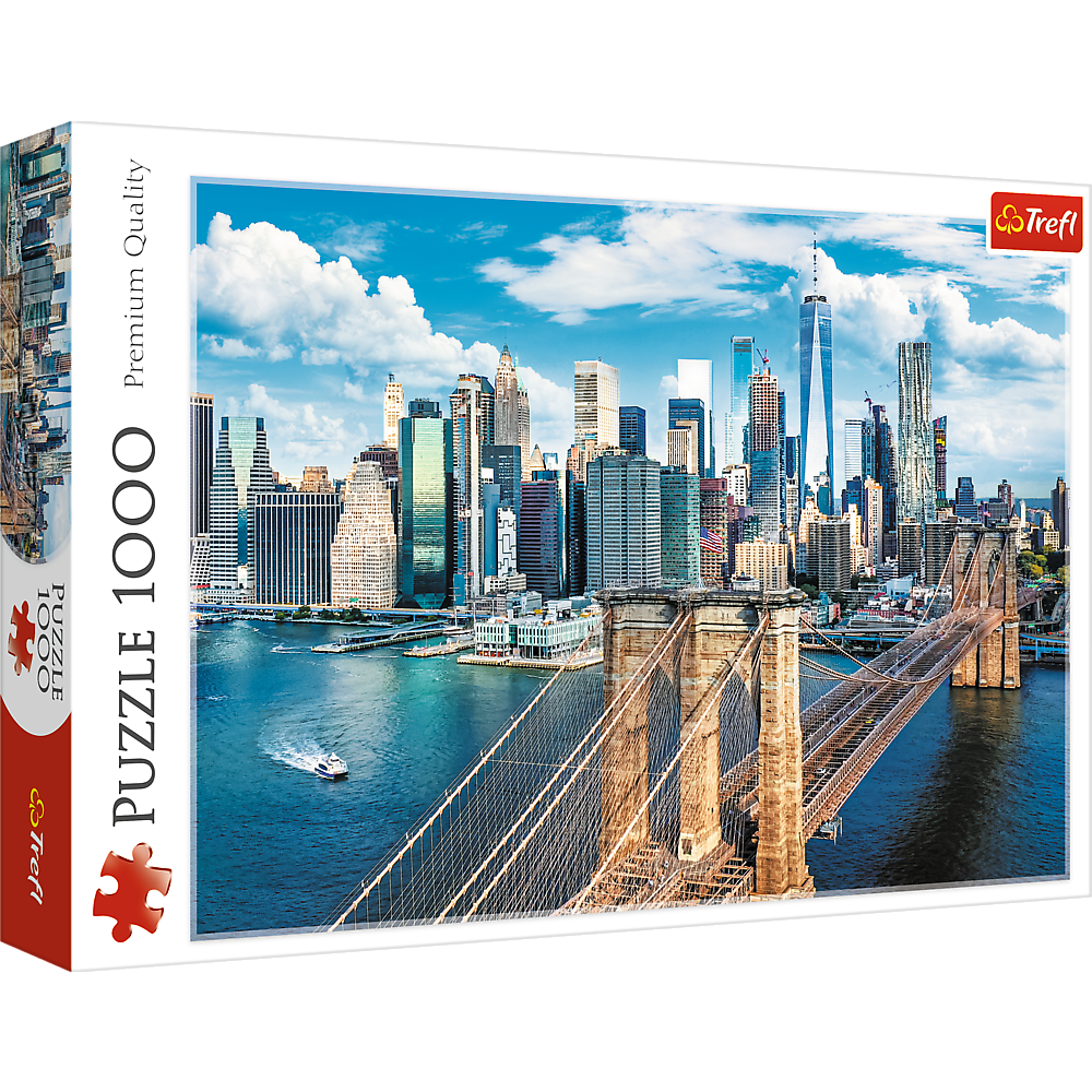 1000 Piece Jigsaw Puzzles, Brooklyn Bridge, New York, USA, Cityscape puzzle, Adult Puzzle, Trefl 10725