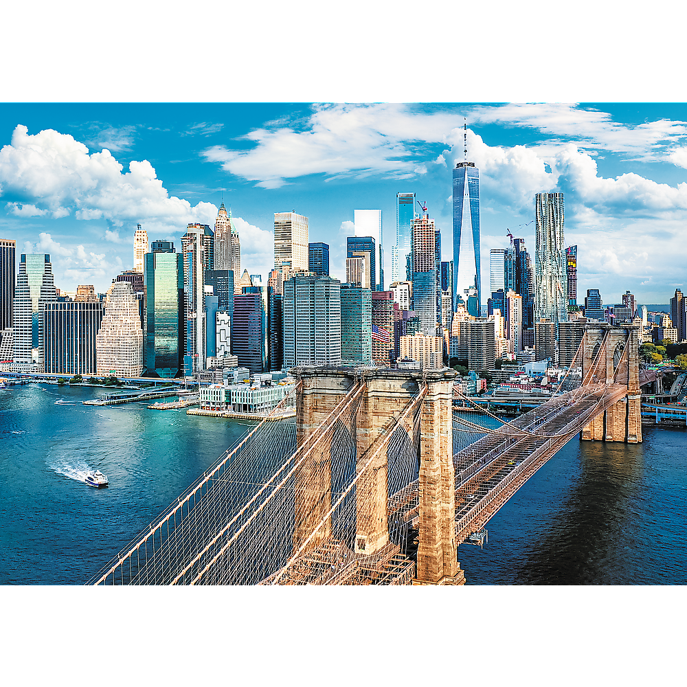 1000 Piece Jigsaw Puzzles, Brooklyn Bridge, New York, USA, Cityscape puzzle, Adult Puzzle, Trefl 10725