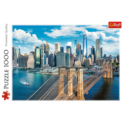 1000 Piece Jigsaw Puzzles, Brooklyn Bridge, New York, USA, Cityscape puzzle, Adult Puzzle, Trefl 10725