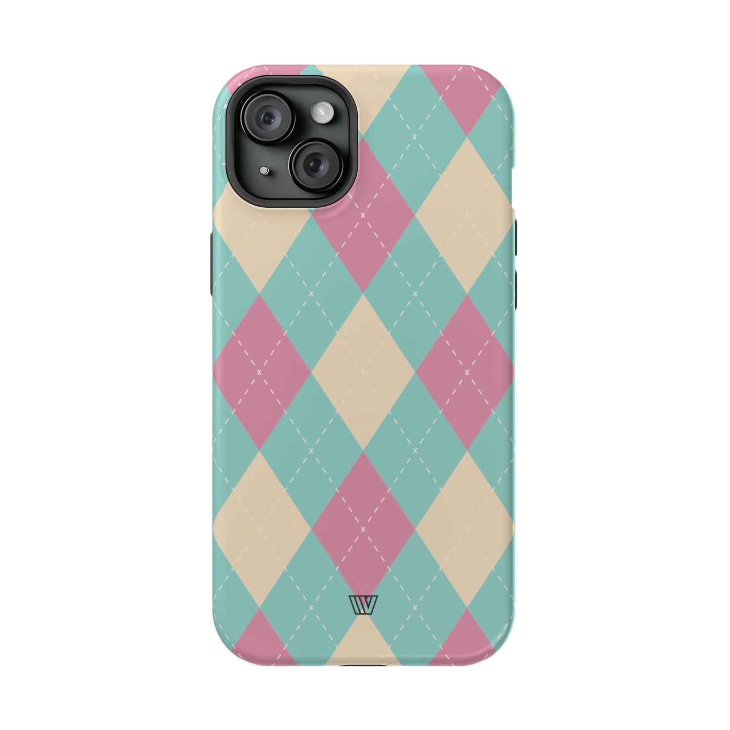 BLUE PINK BEIGE ARGYLE | MagSafe Tough iPhone Case