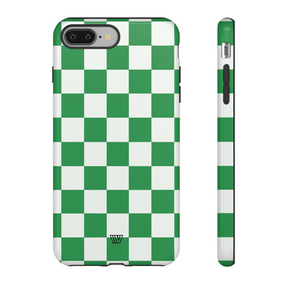 GREEN WHITE CHECKERBOARD | Tough Phone Case