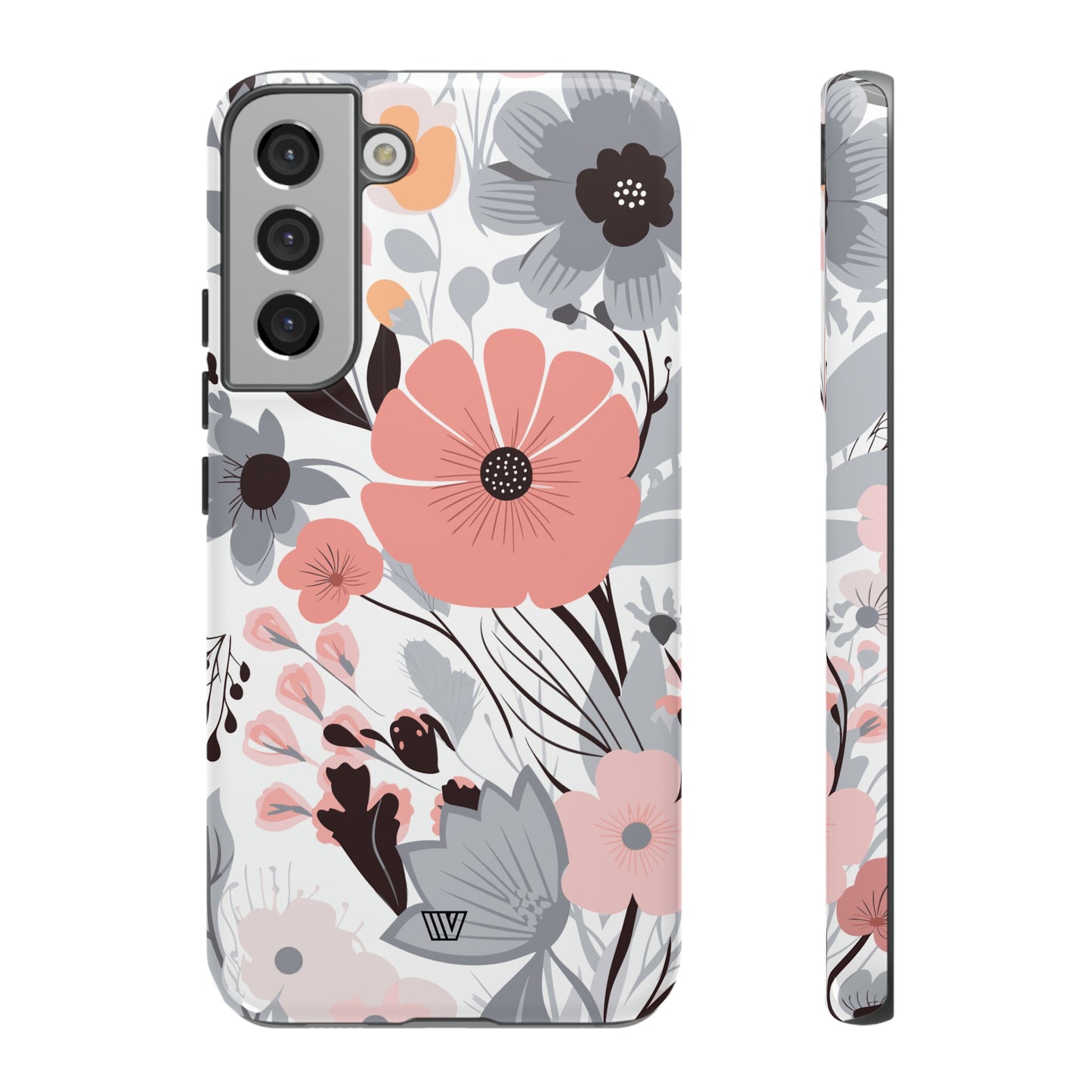 GRAY PASTEL FLOWERS | Tough Phone Case