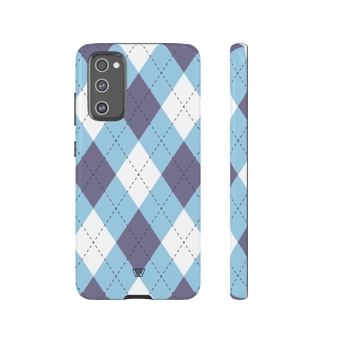 BLUE WHITE PURPLE ARGYLE | Tough Phone Case