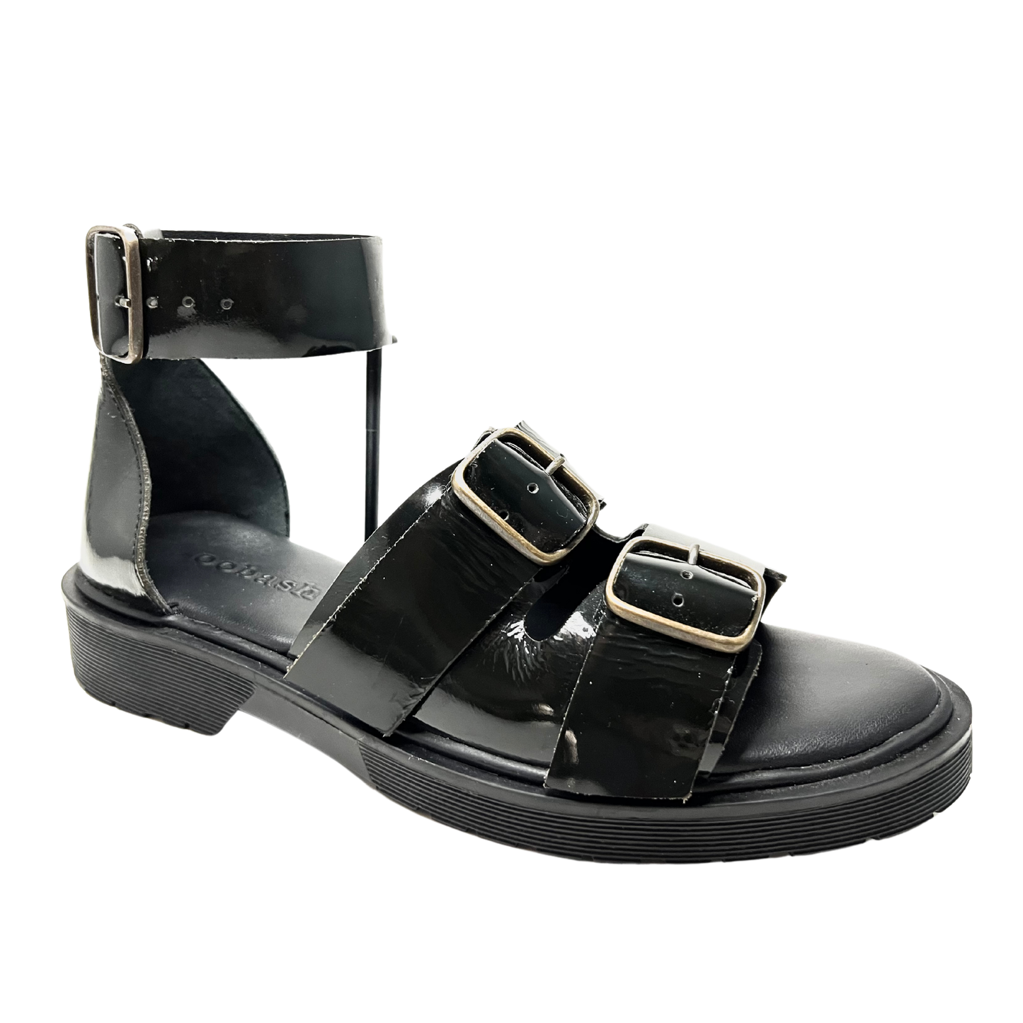 Blake double buckle chunky sandal black