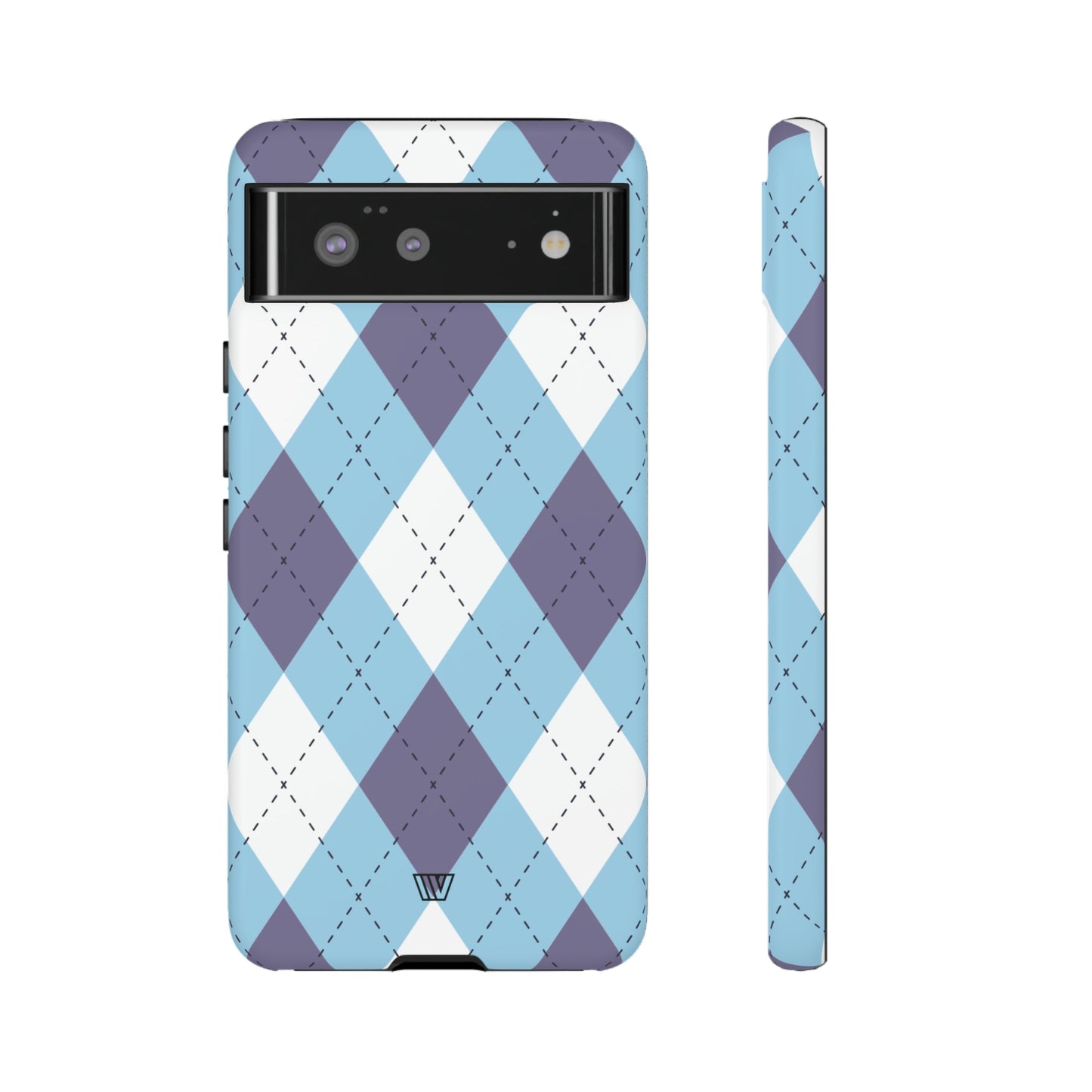 BLUE WHITE PURPLE ARGYLE | Tough Phone Case