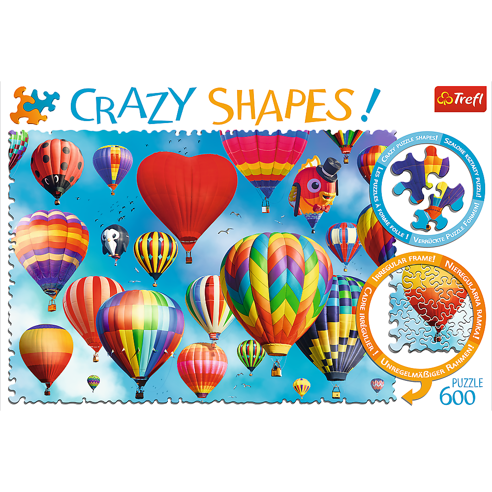 Crazy Shape 600 Piece Jigsaw Puzzles, Colorful balloons, Adult Puzzles, Trefl 11112