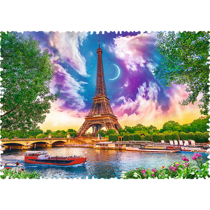 Crazy Shape 600 Piece Jigsaw Puzzles, Sky Over Paris, Puzzle of France, Eiffel Tower and French Cityscape, Adult Puzzles, Trefl 11115