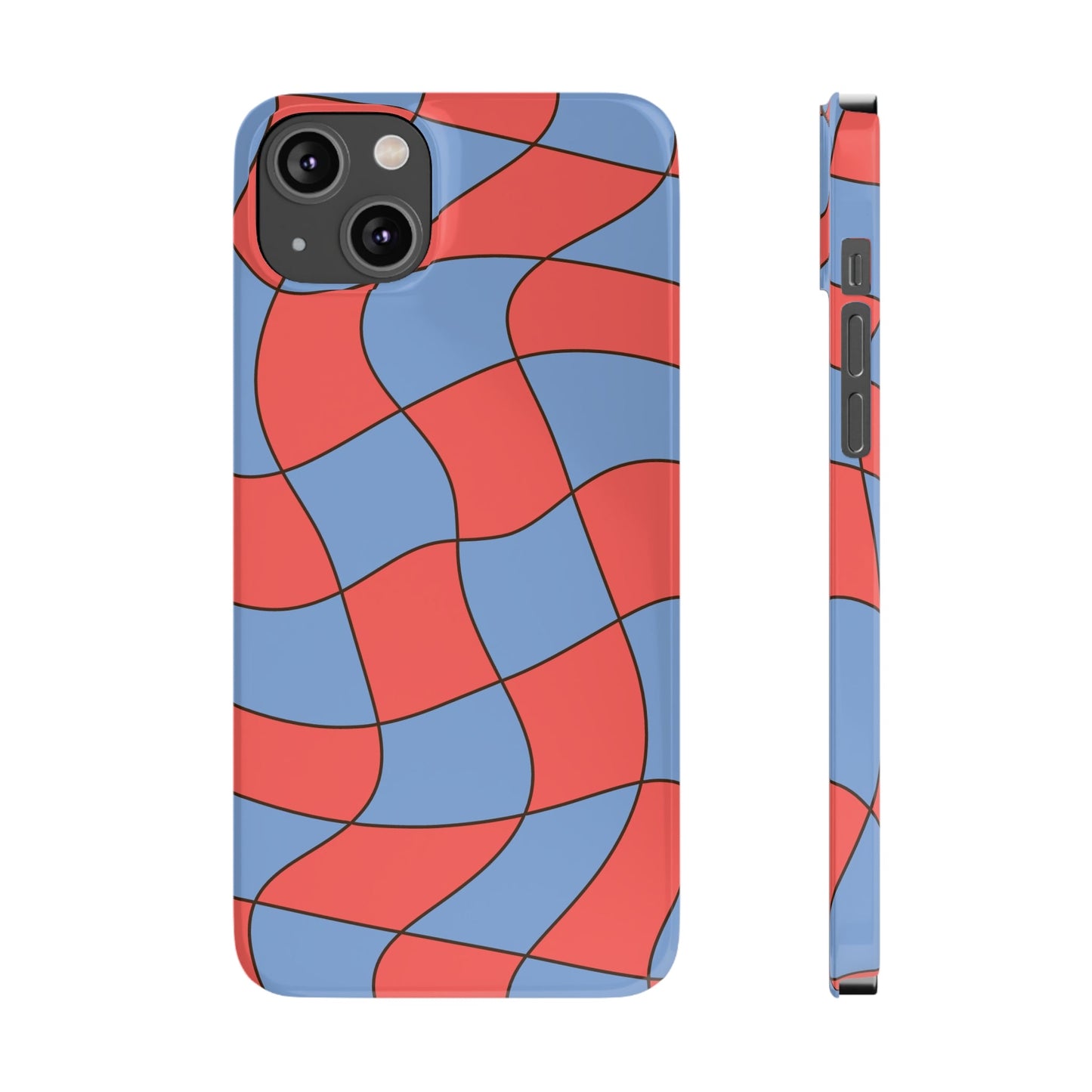 RETRO WAVY CHECKERBOARD  | Slim iPhone Case