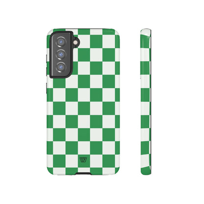 GREEN WHITE CHECKERBOARD | Tough Phone Case