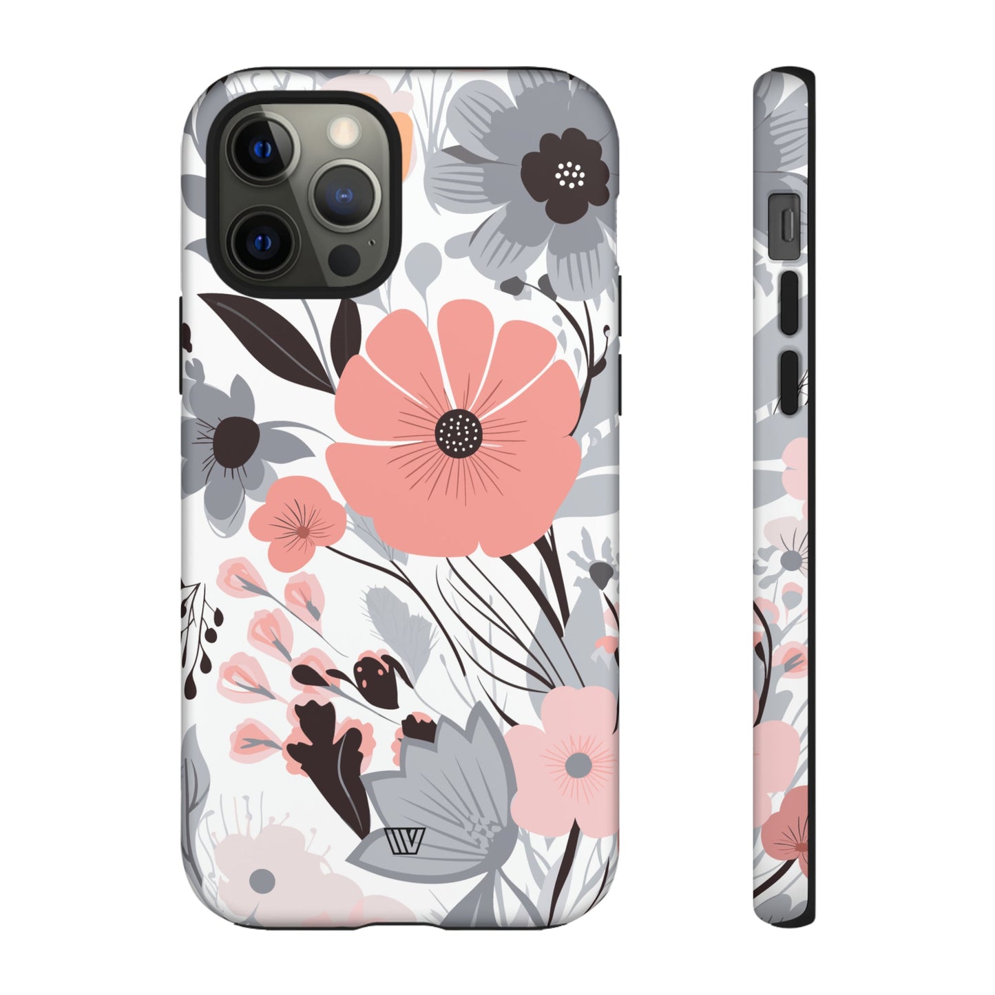 GRAY PASTEL FLOWERS | Tough Phone Case