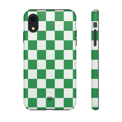 GREEN WHITE CHECKERBOARD | Tough Phone Case