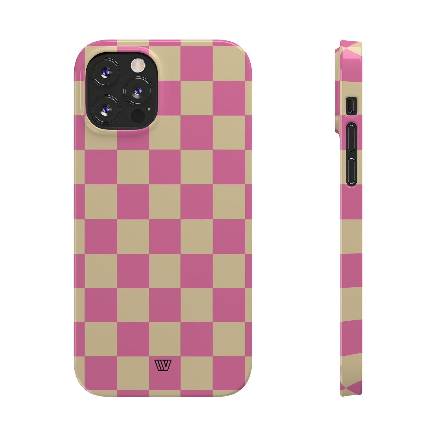 PINK TAN CHECKERBOARD | Slim iPhone Case